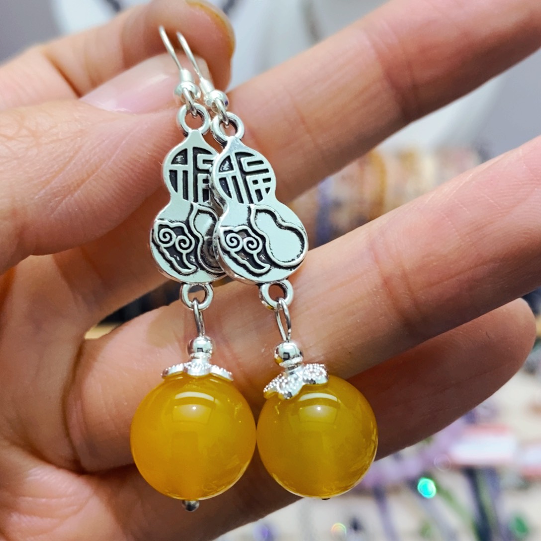 紫晶耳饰银S925镶嵌耳饰