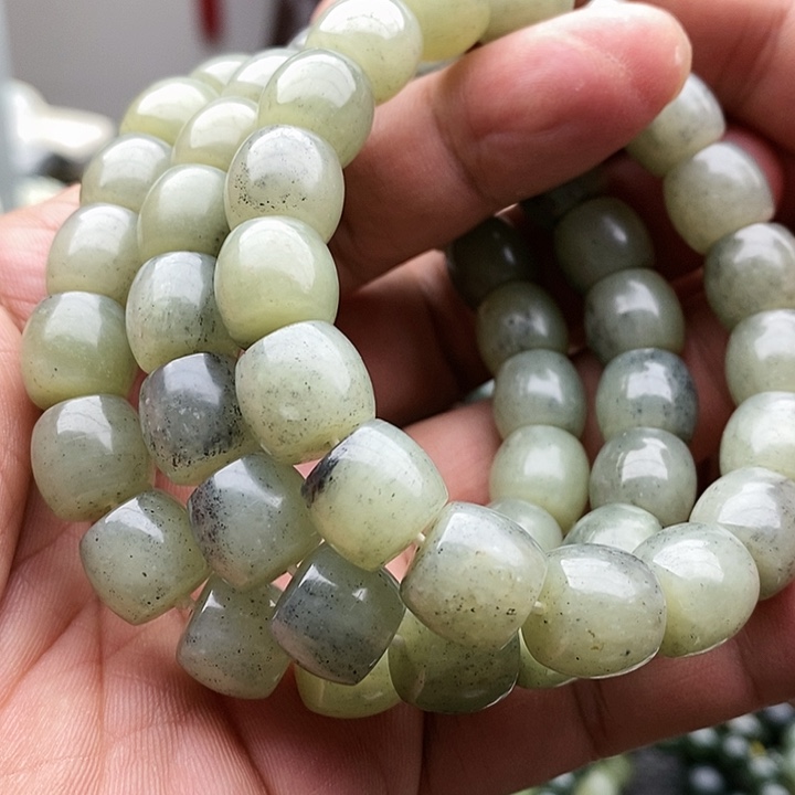 【闪购商品】手链未镶嵌和田玉12直切青花拍一发一