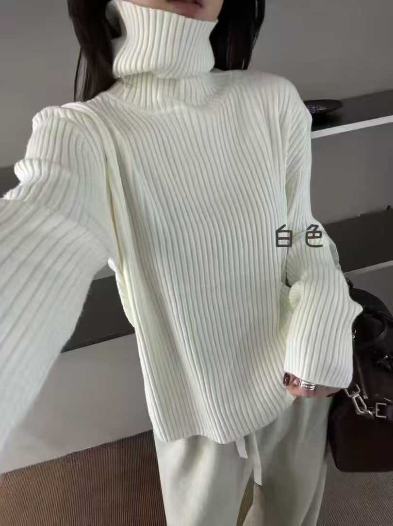 针织韩版厚款长袖保暖毛衣纯色修身轻职风