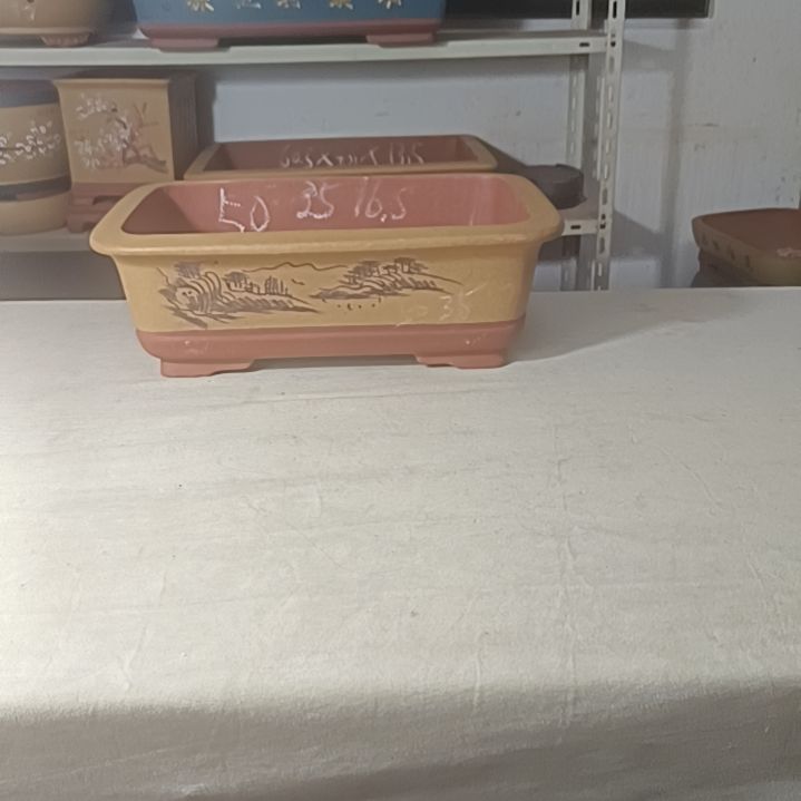 紫砂花盆长方马槽盆景