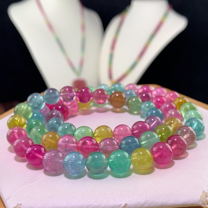 双色碧玺手链未镶嵌