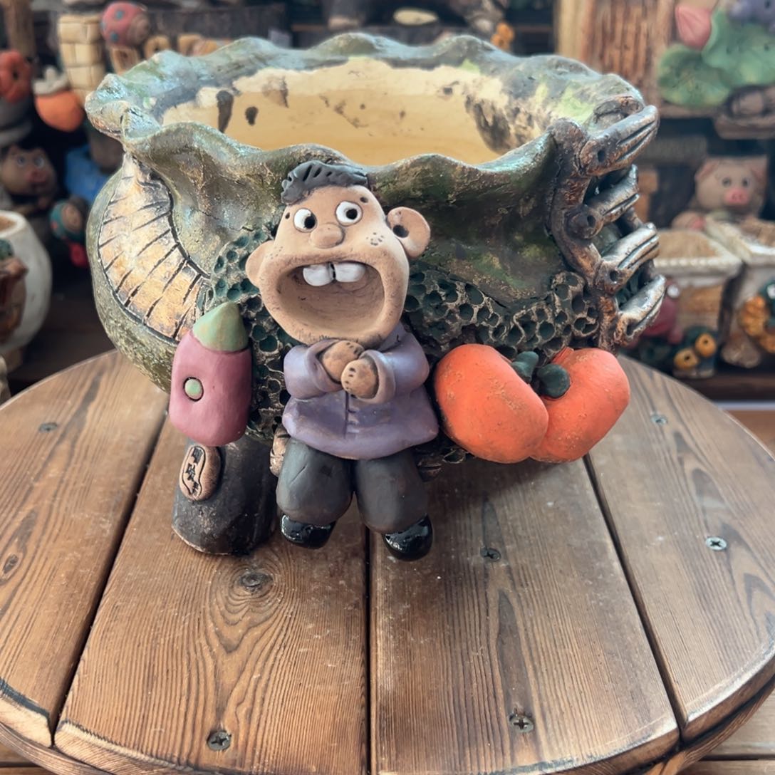 红陶嘻哈多肉花盆