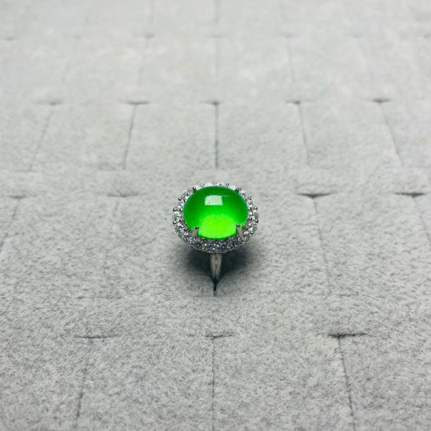 翡翠戒指多样性发一（L122）时尚绿色气质精美满色素款指环