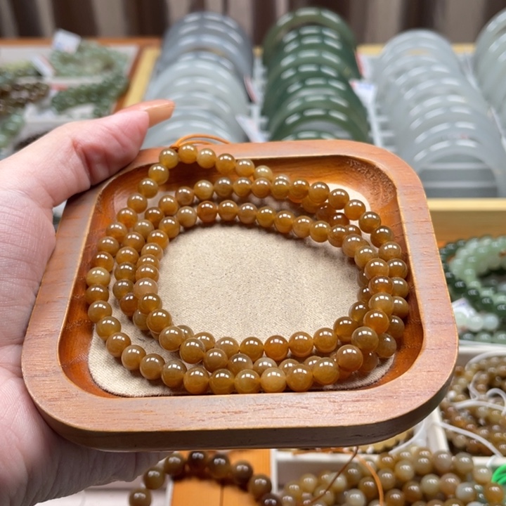 和田玉珠串6mm未镶嵌