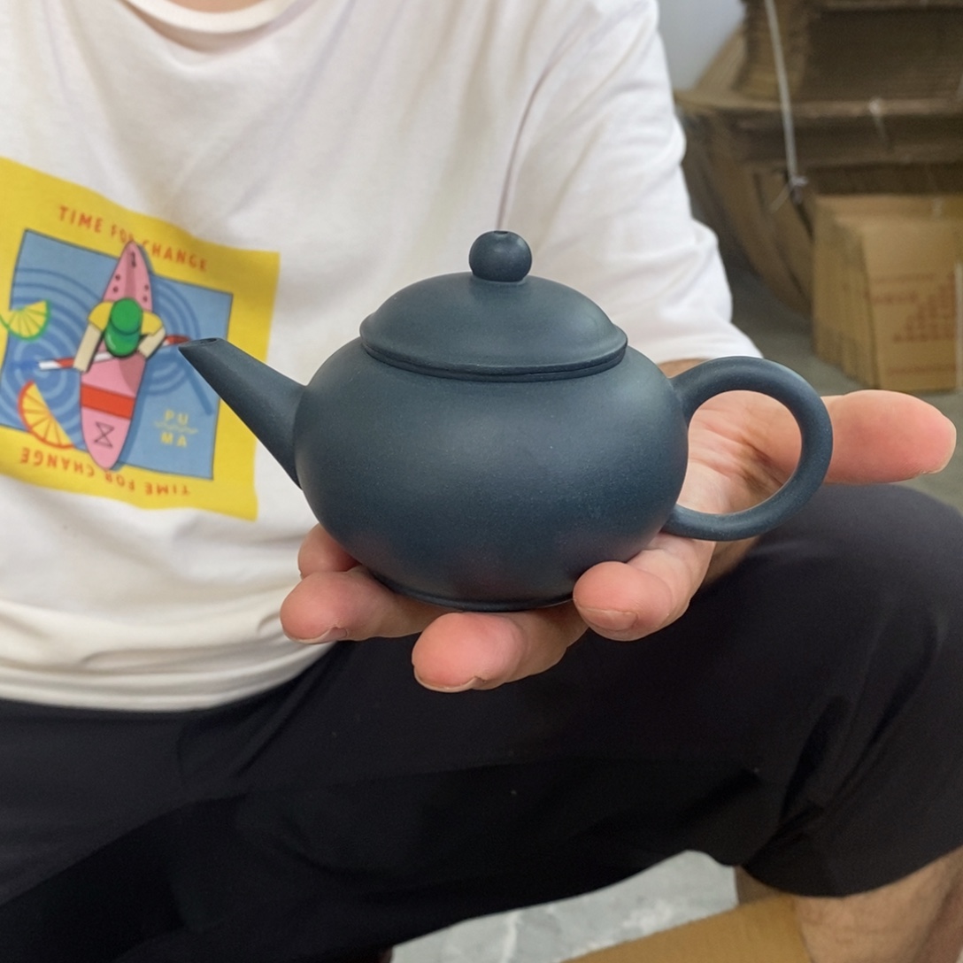 茶壶紫砂早期墨绿薄胎大水平150