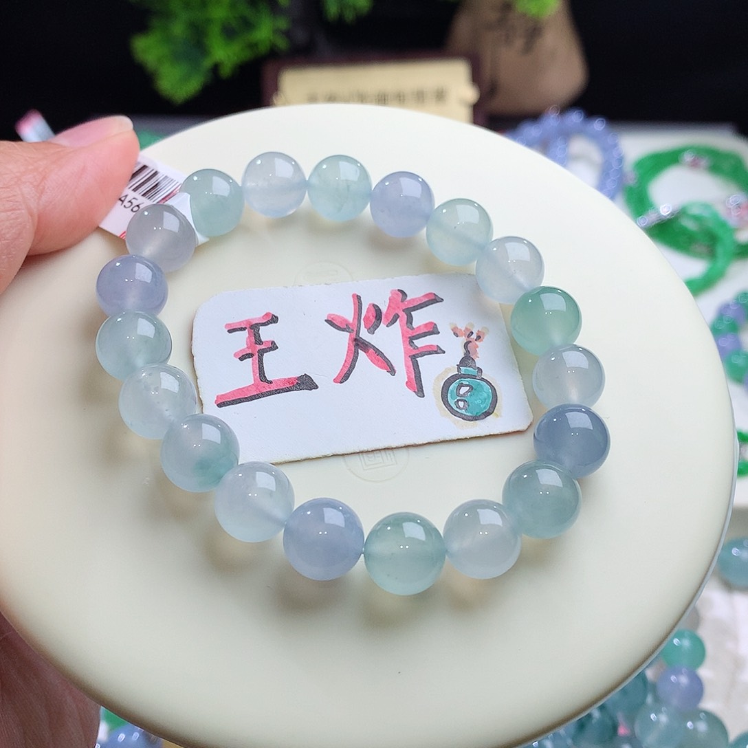 未镶嵌手串翡翠新品！王炸！卡10mm高冰起光 梦幻马卡龙