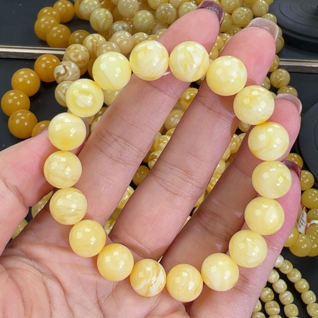 琥珀未镶嵌手链12.3白蜡妖花