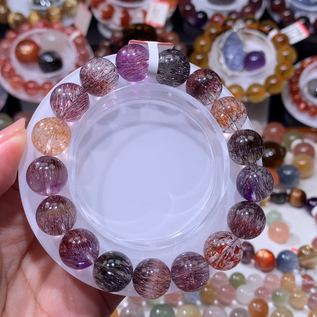 未镶嵌手链水晶稀有色超七12mm