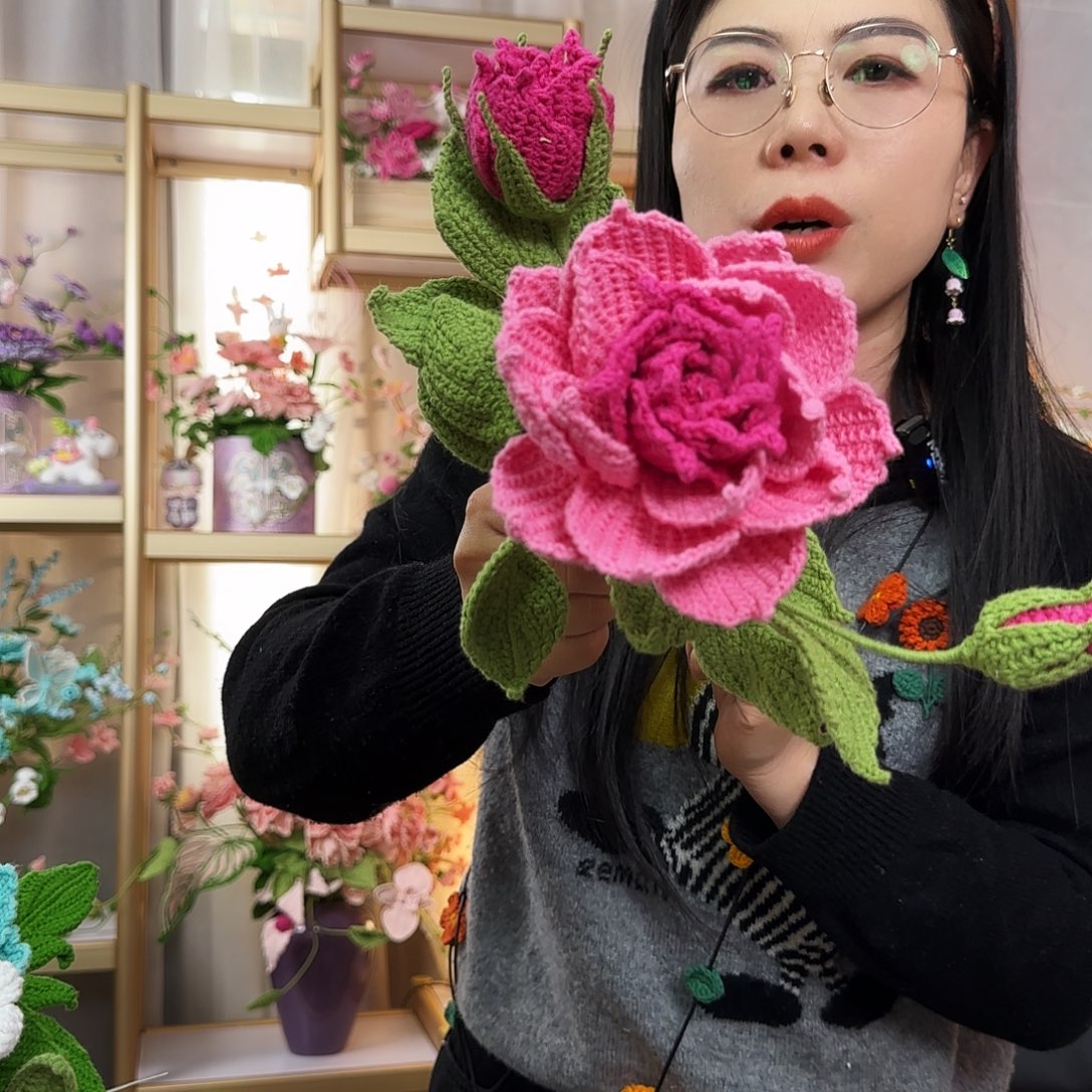 纯手工钩织钩织花束