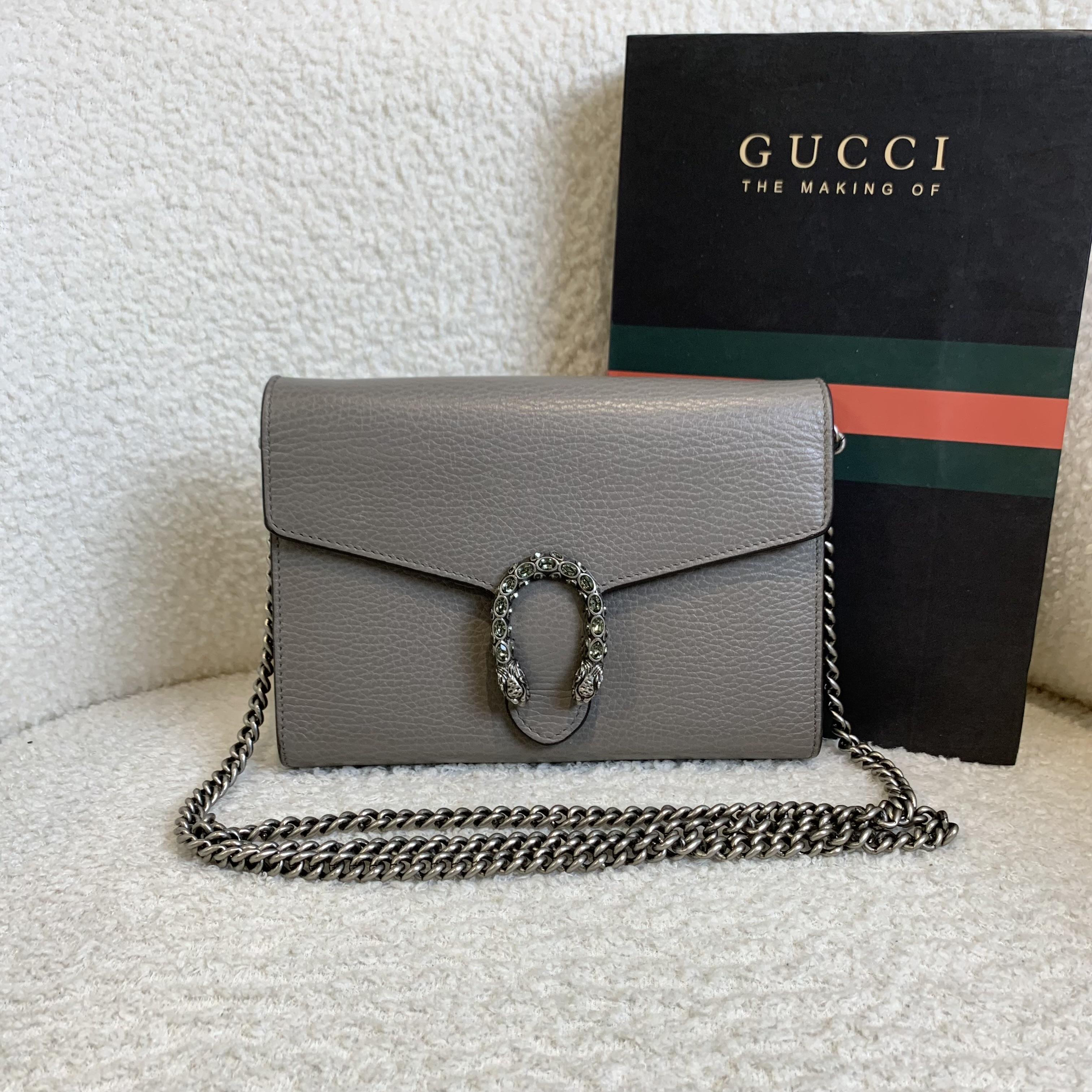 99新 GUCCI/古驰 柯南壹臻/大象灰钻扣酒神woc包 93833835 