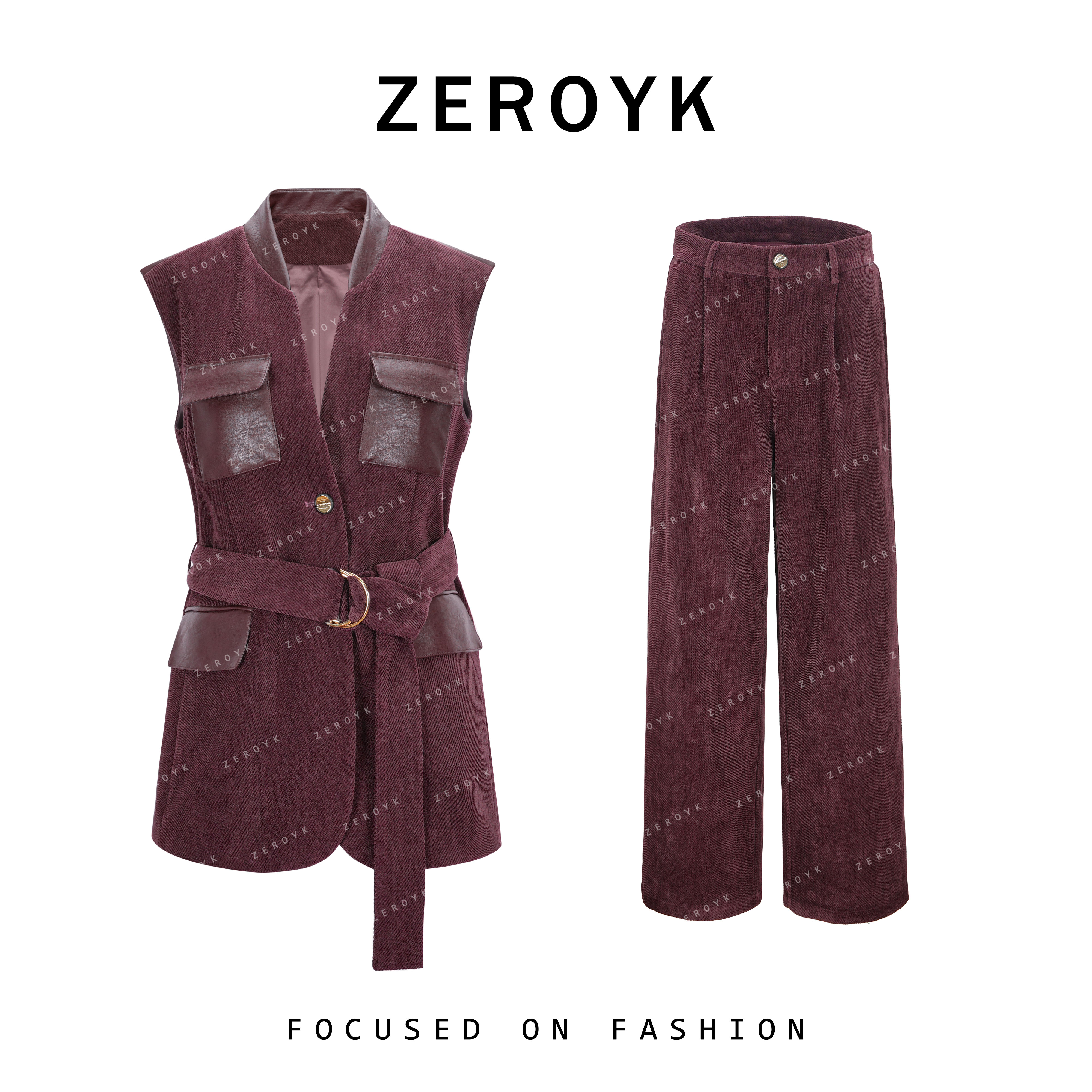 ZEROYK翎蔻 2025年秋冬新款名媛气质小香风马甲阔腿裤通勤两件套