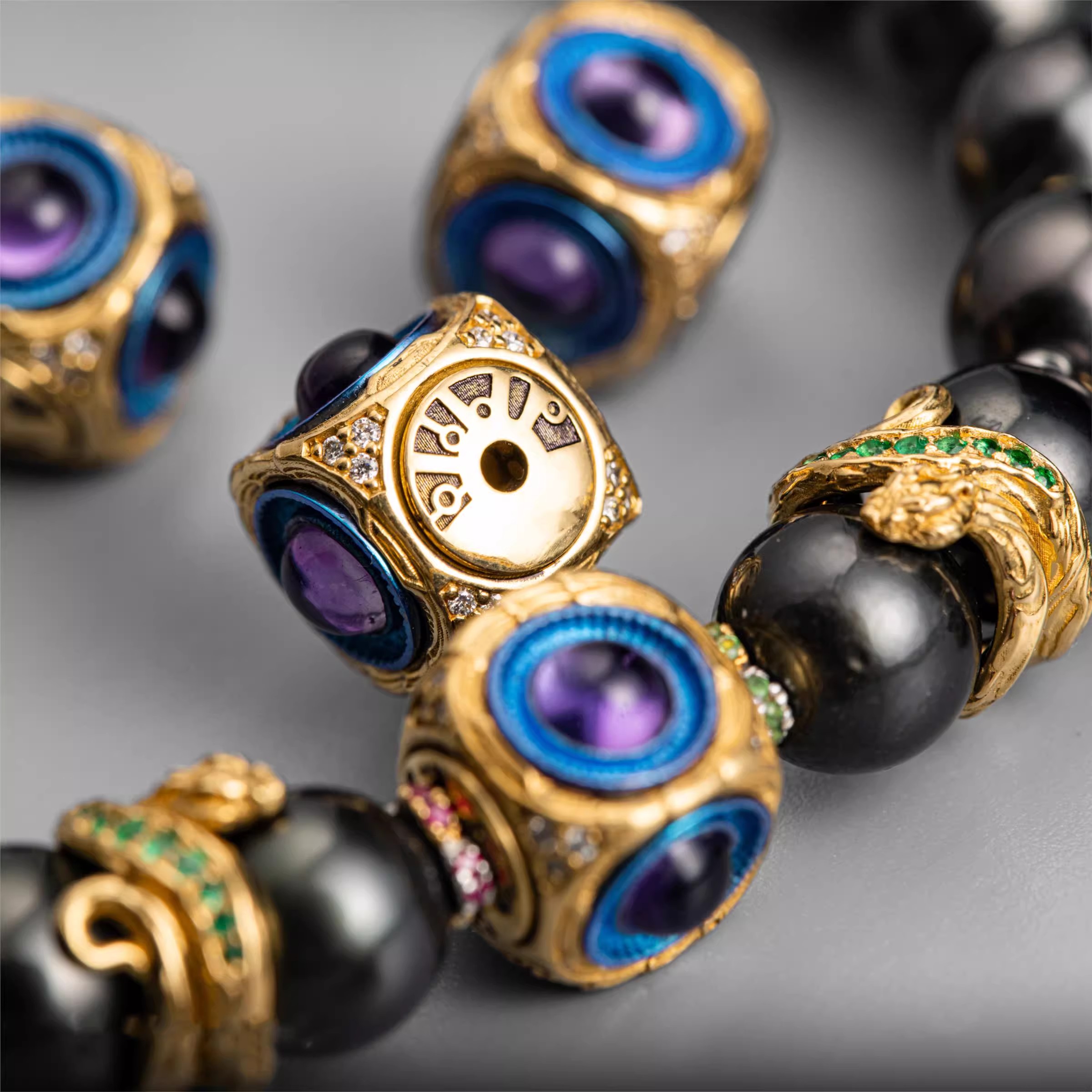 新中式国风文玩新品隔珠镀18k色配件百搭配饰高级感复古精致串饰