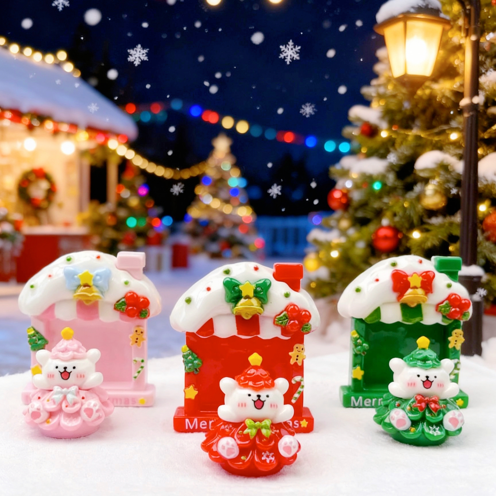 【元元定制—圣诞线条小狗】手工diy树脂食玩配件摆件奶油胶饰品配饰