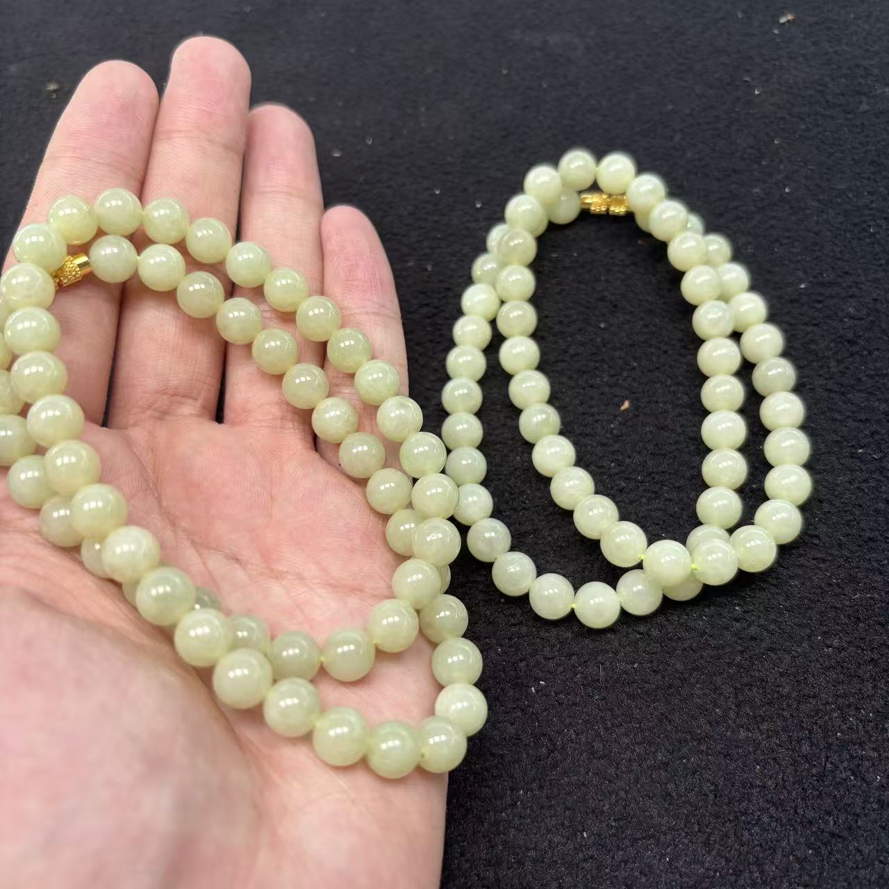 天然和田玉黄口项链-8mm左右-多样性发其一h742