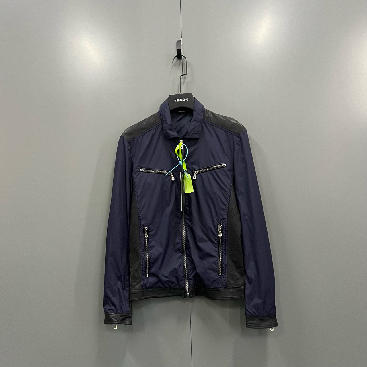 95新 maje (ll) DG 拼皮撞色拉链外套 44码/603594