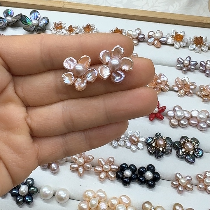 淡水珍珠发饰银S925镶嵌