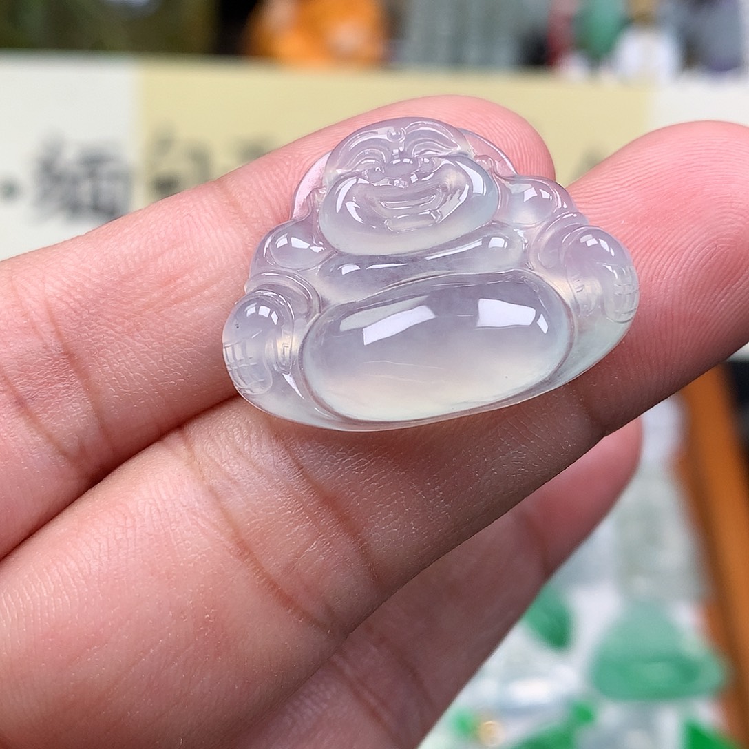 翡翠裸石缅甸天然A货翡翠冰种佛公