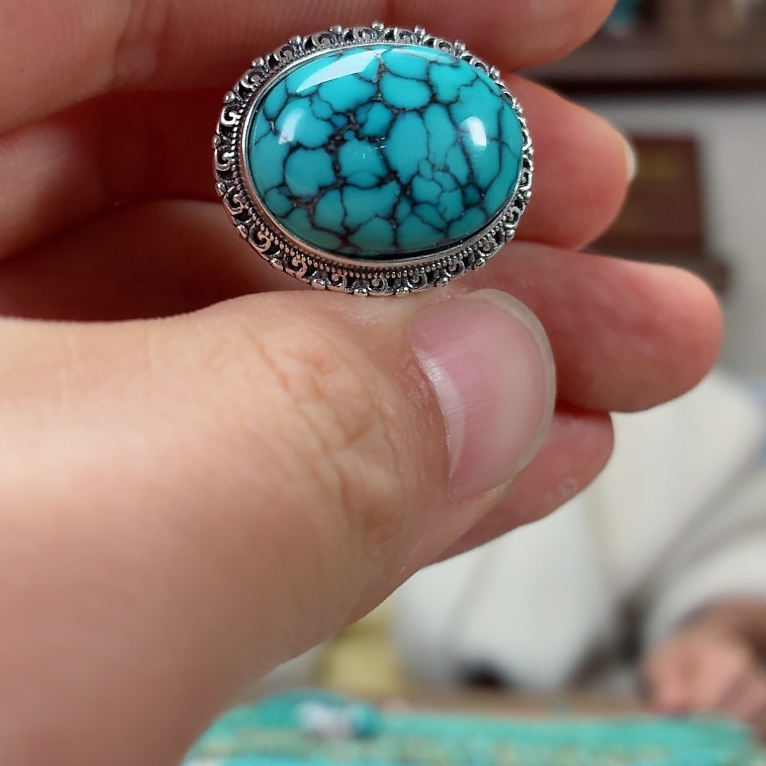 银S925镶嵌绿松石珠宝奇石