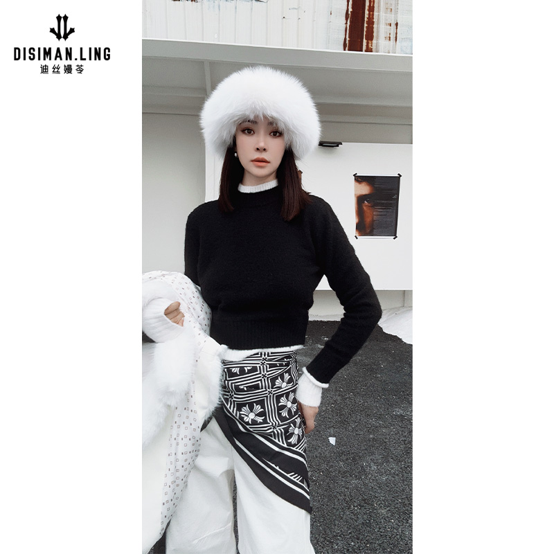 【迪丝嫚苓】绵羊毛上衣针织休闲时尚小众优雅原创设计秋冬保暖打底
