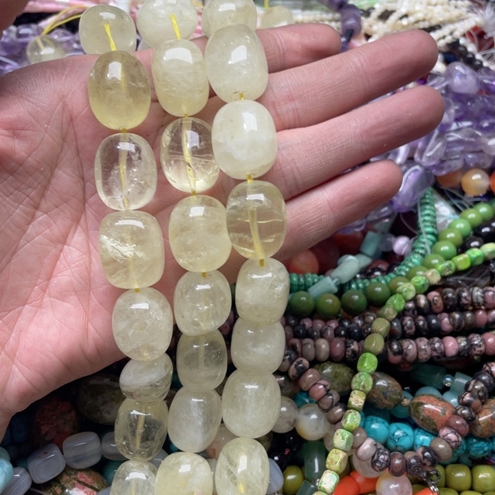 玛瑙/玉髓合金珠宝半成品一条16x21mm柠檬晶