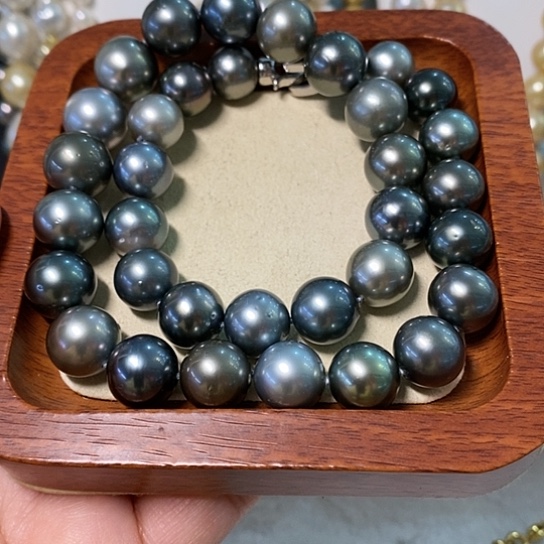 海水珍珠颈饰银S925镶嵌11-13