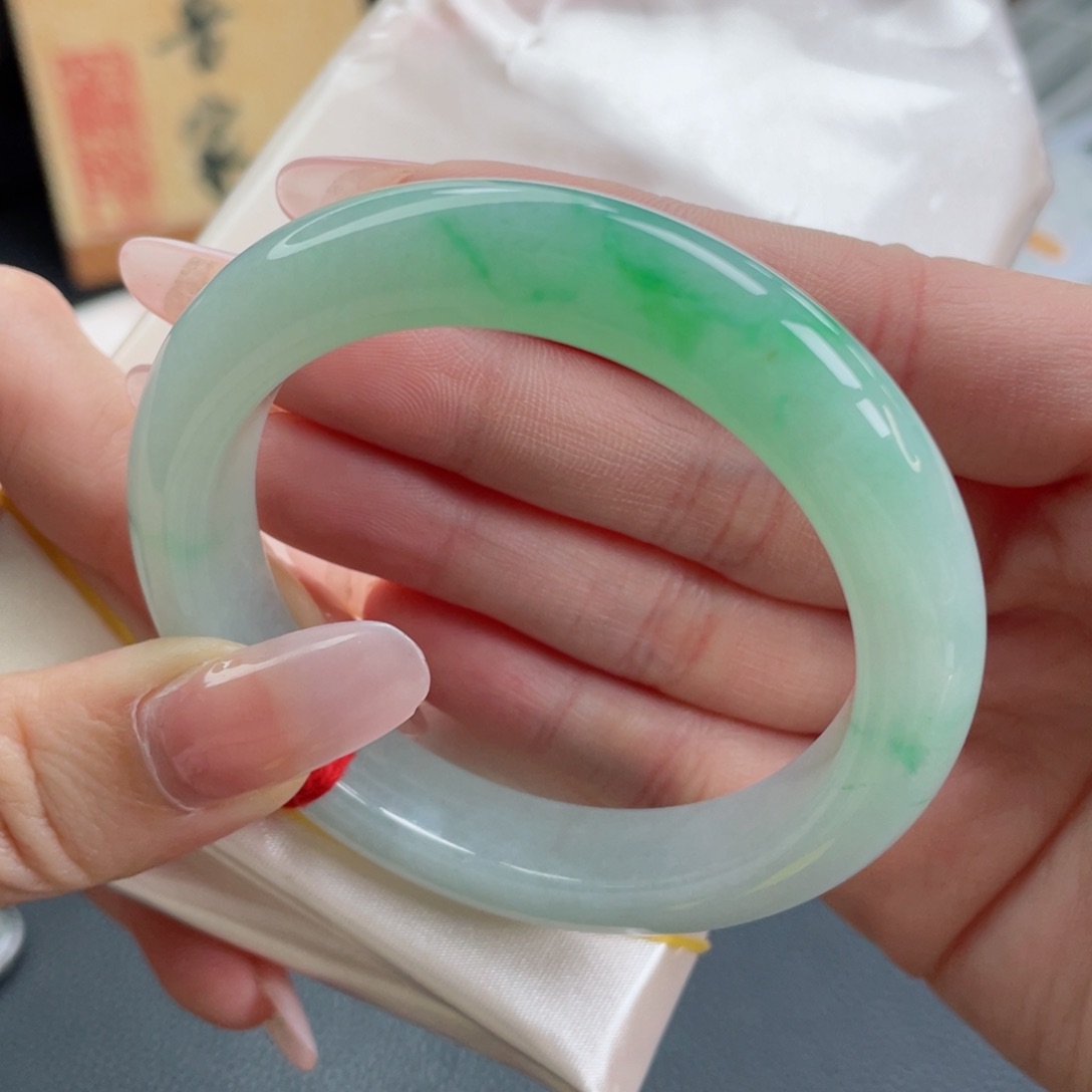 未镶嵌手镯翡翠52.8精致秀气 小巧玲珑 小手百搭款 44号
