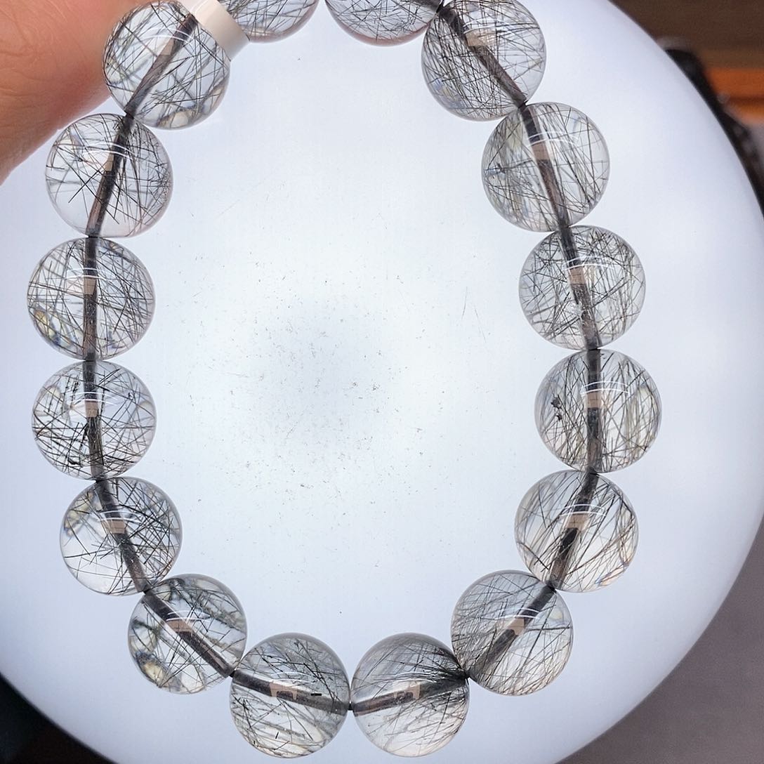 水晶手链未镶嵌12黑发14mm