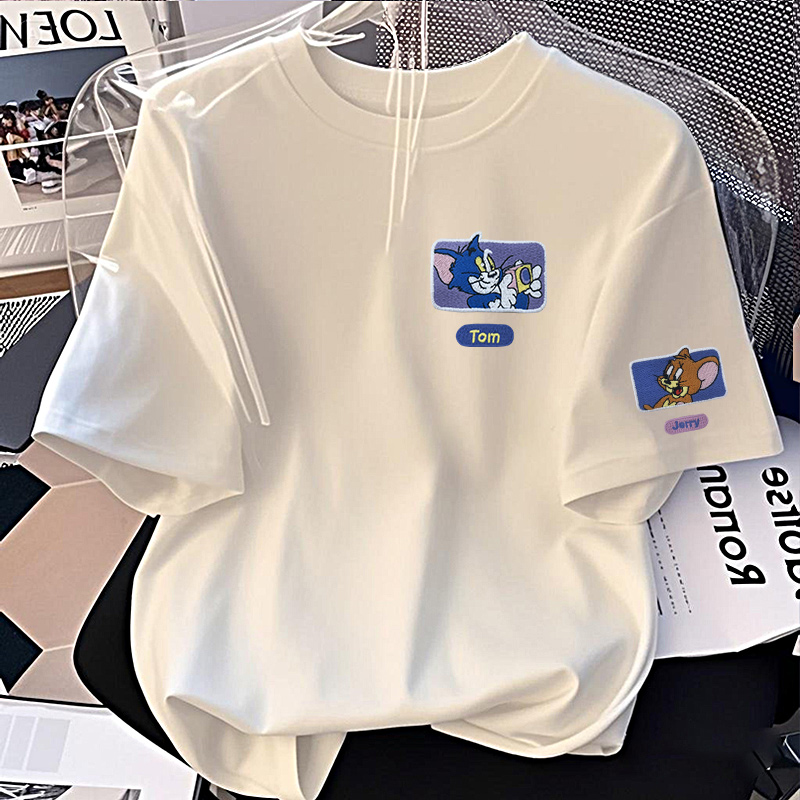 2025年夏季宽松印花ins韩版卡通设计感网红纯棉时尚休闲百搭潮流