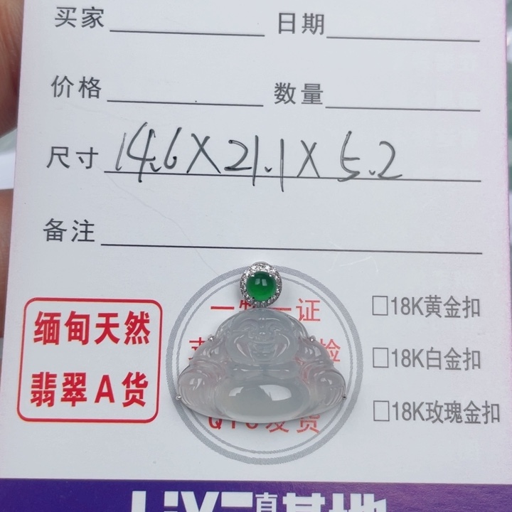 翡翠未镶嵌颈饰。**君缅甸翡翠A货