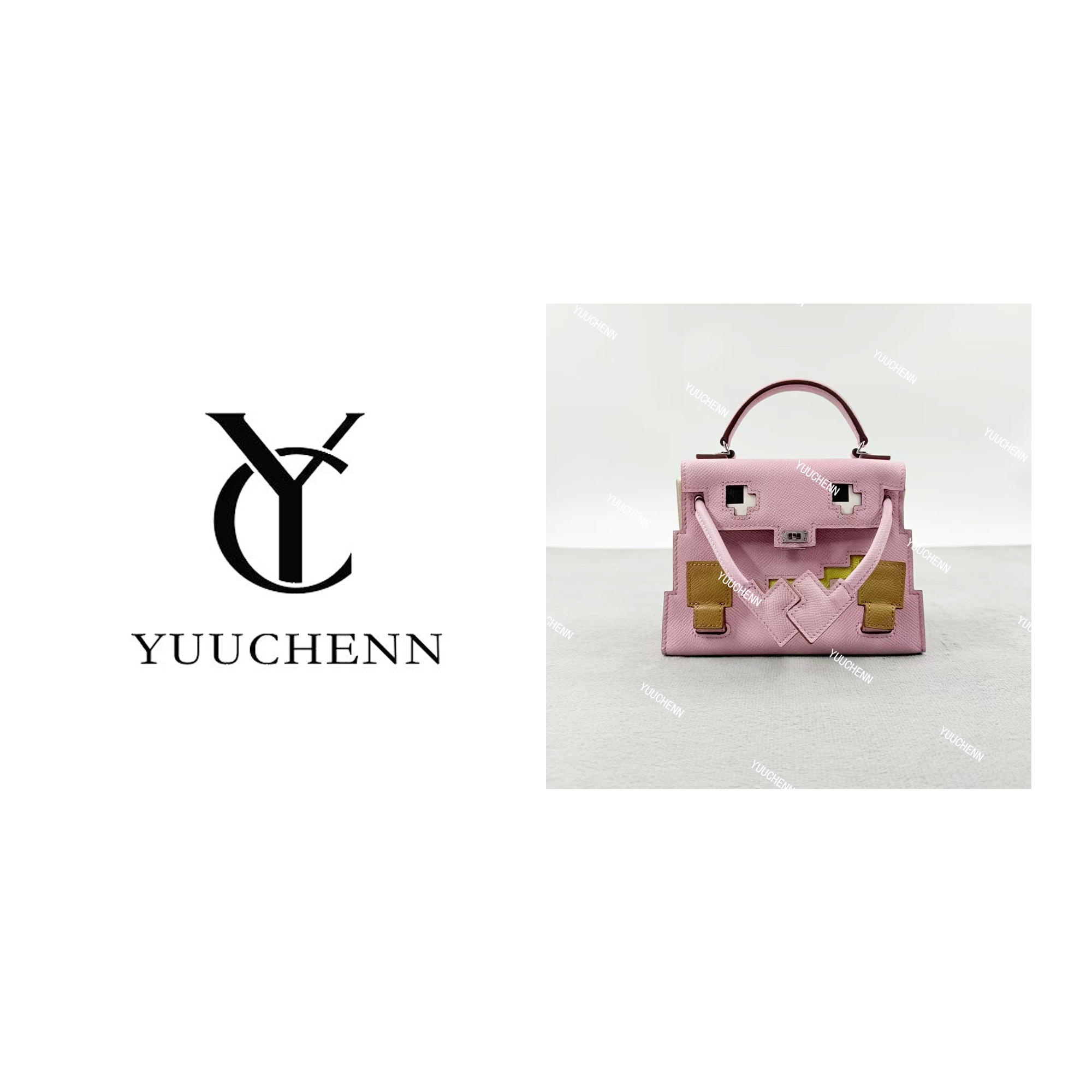 YUUCHENN【马赛克娃娃】18cm原创设计高定真皮包 HH6963