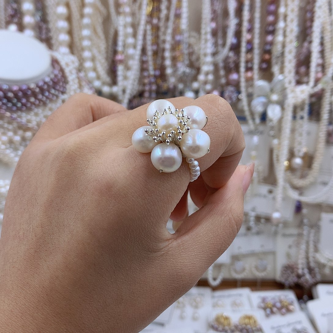 项链银S925镀金镶嵌淡水珍珠