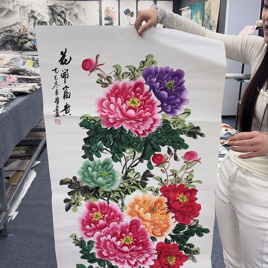 国画作品小姐姐放漏中