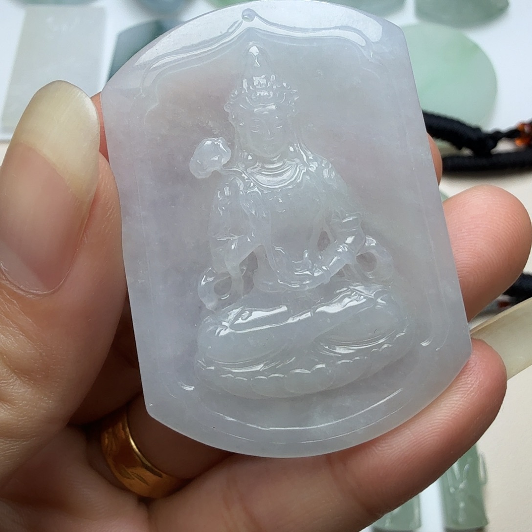 翡翠未镶嵌颈饰天然缅甸翡翠A货观音