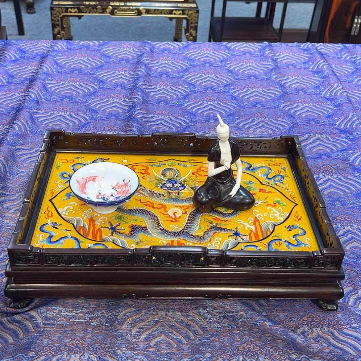 【闪购商品】红酸枝木类成套家具茶盘