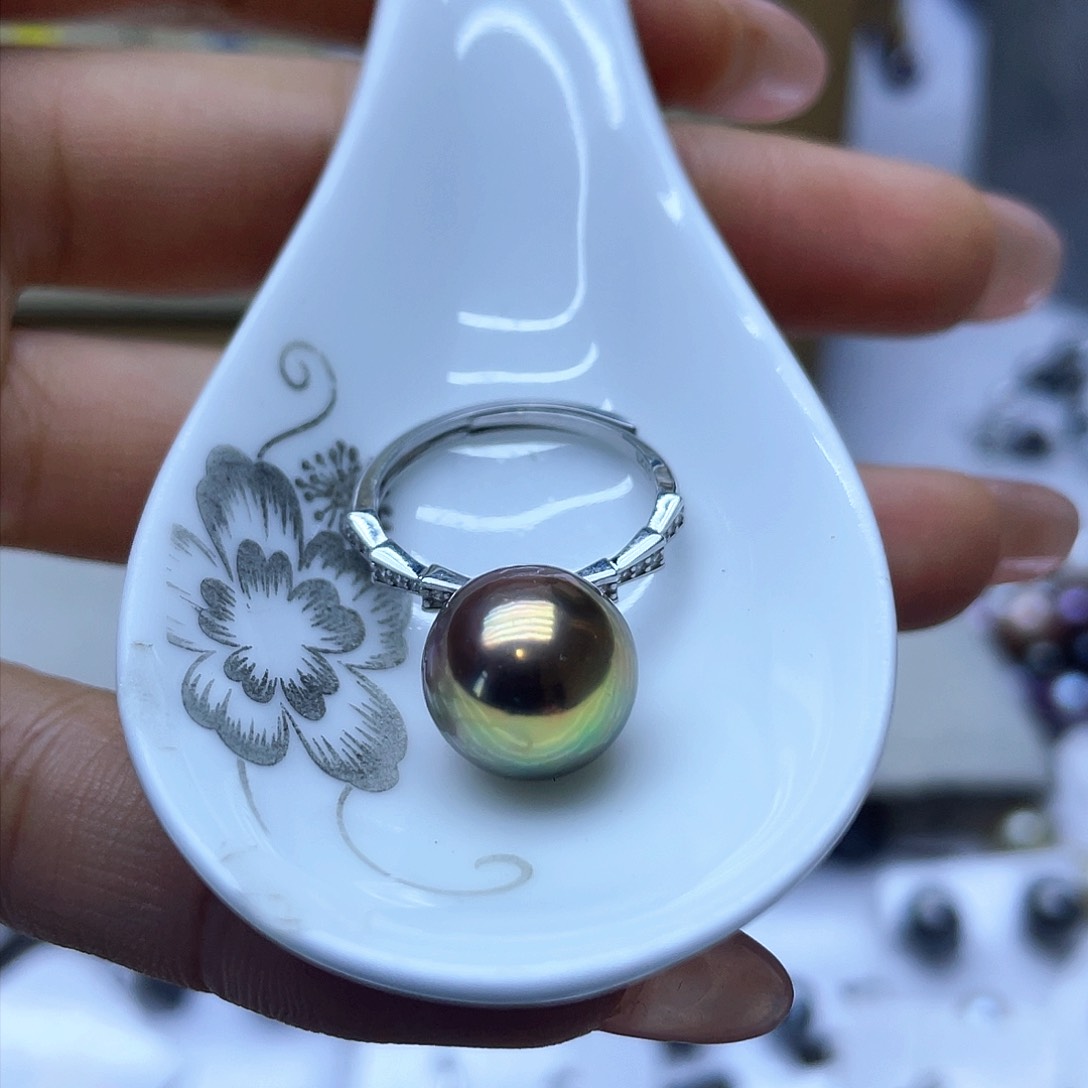 淡水珍珠戒指银S925镶嵌