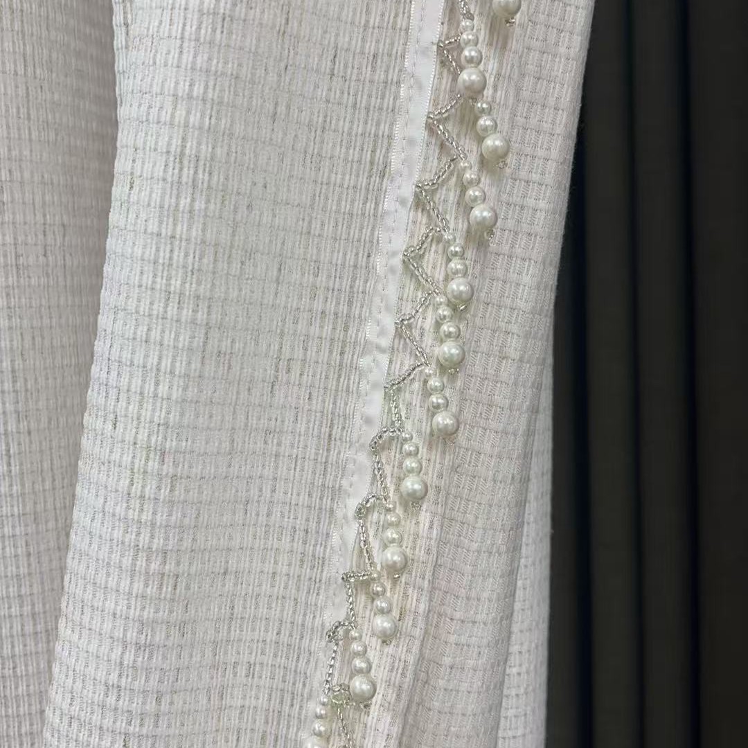 情人棉纱帘 米色透光不透人