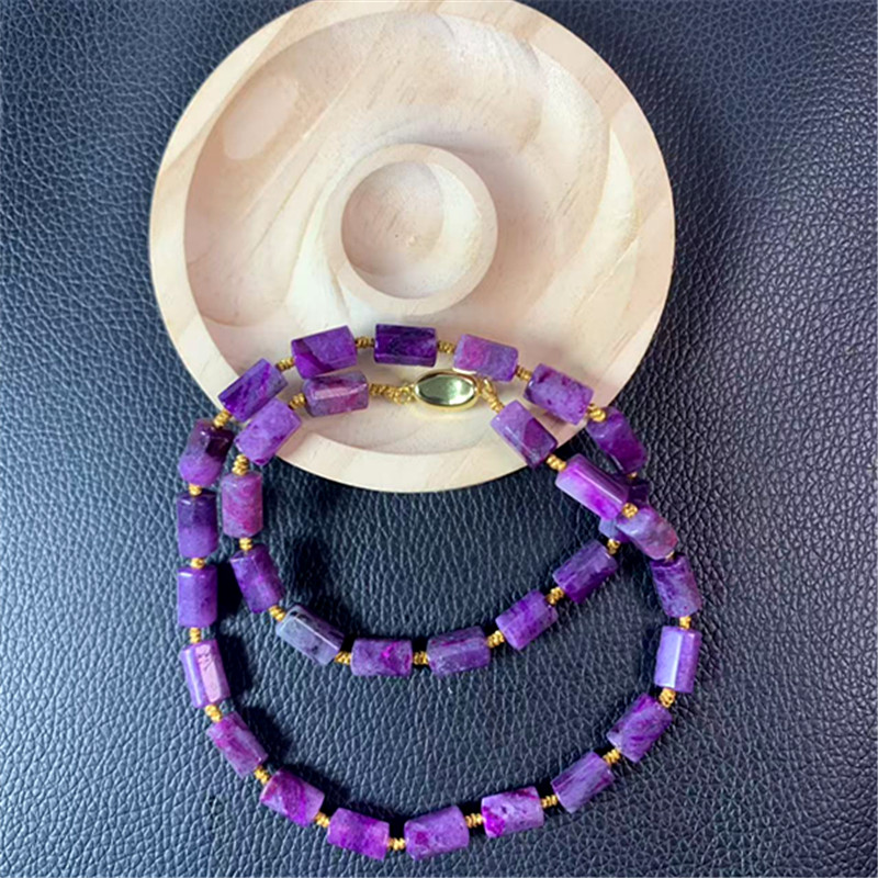 南非老矿玉化凝胶紫项链S308多样性发一