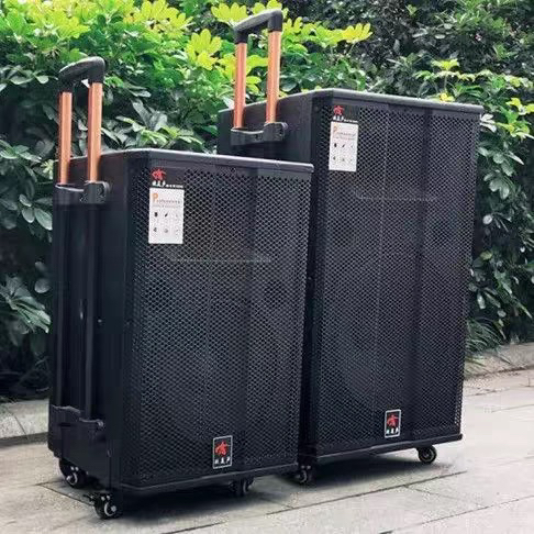 欧美声112M户外音响演出大功率广场舞拉杆带无线话筒重低音箱