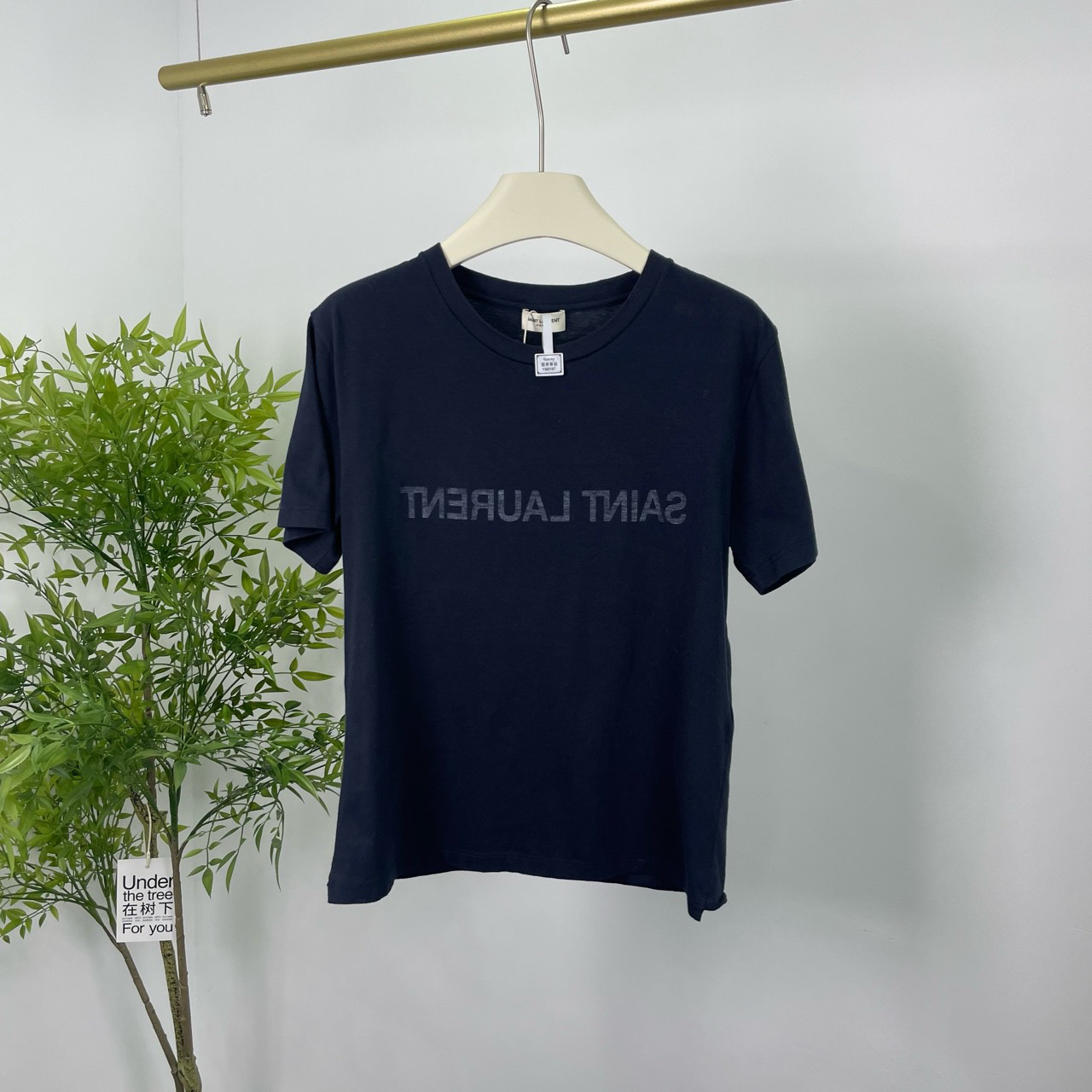 99新 YSL/圣罗兰 字母短袖T恤 M码/98新/无配件 YM0197