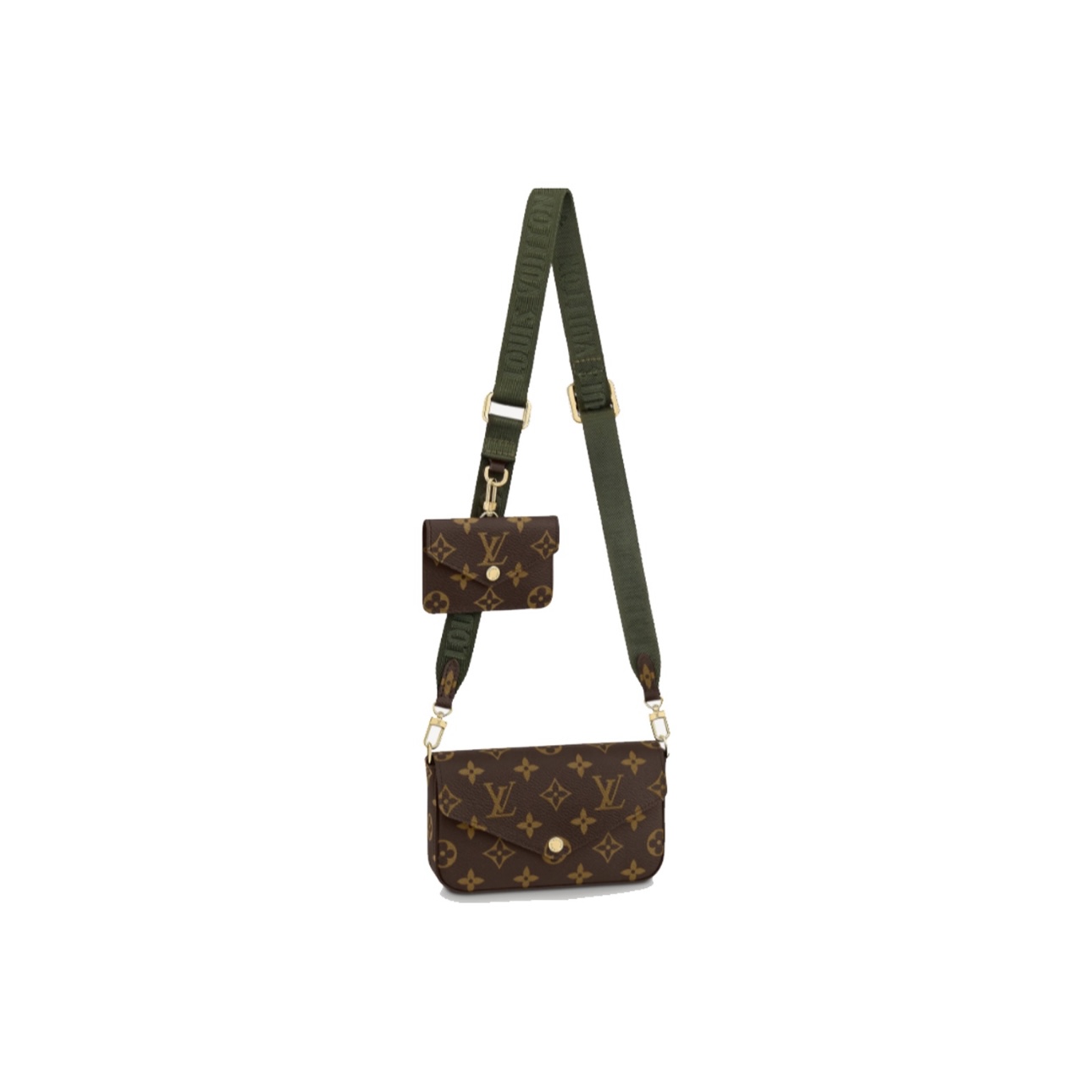 99新 LouisVuitton/路易威登 新款三合一老花帆布单肩包 