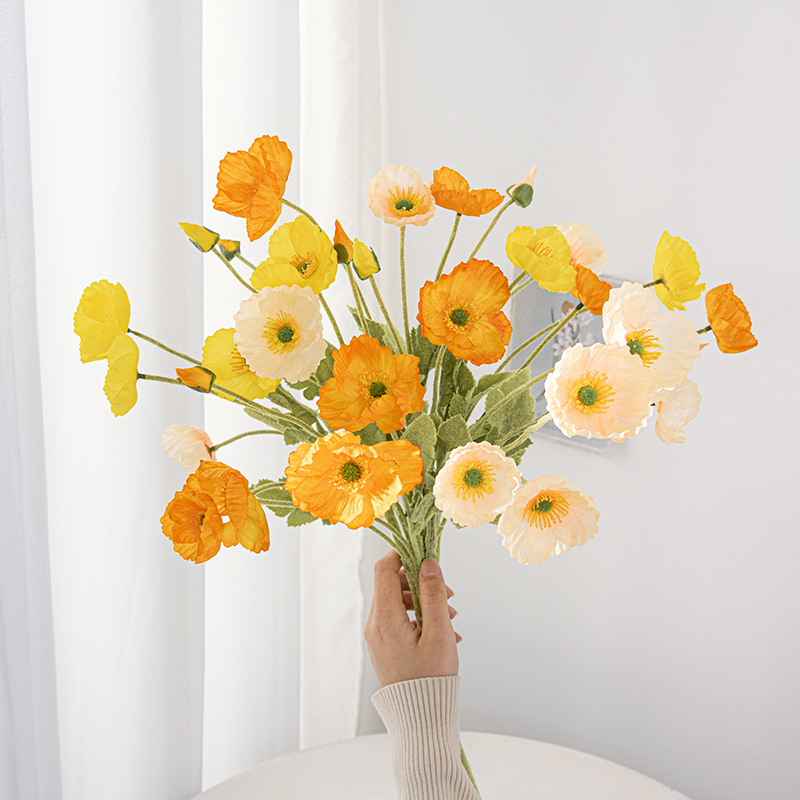 莫奈风小虞美人仿真假花家居软装饰花瓶客厅卧室餐饮酒店前台花材