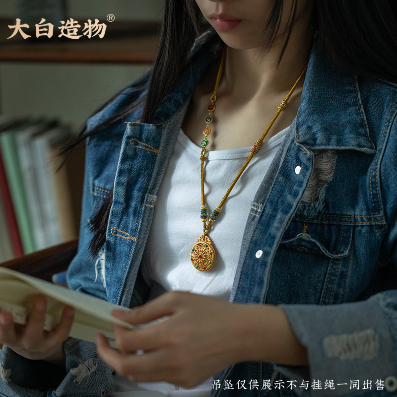 挂绳可diy八宝罗盘编织女款佛头项链配八手工八宝罗盘编织