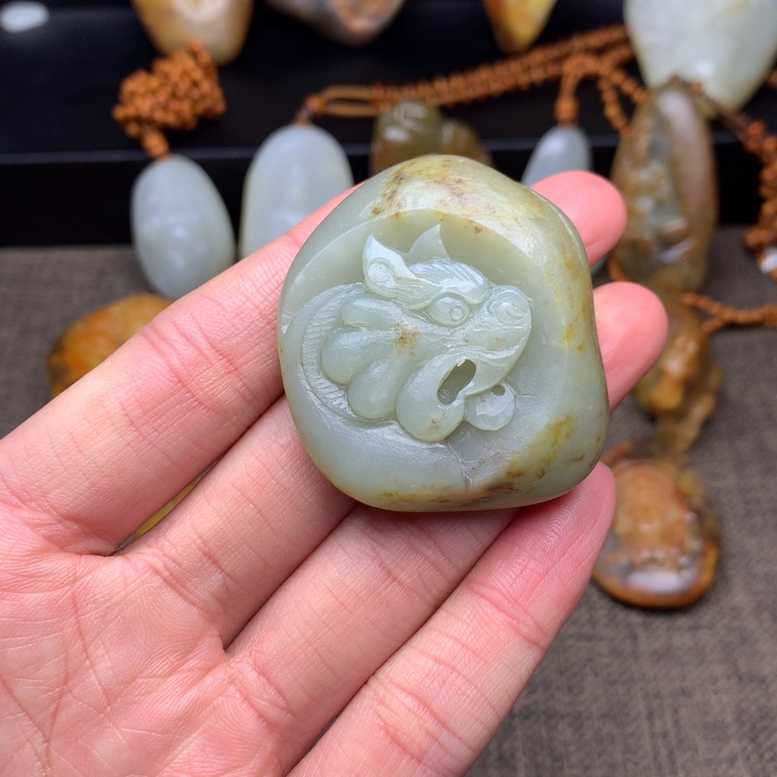 和田玉未镶嵌吊坠(不含链)