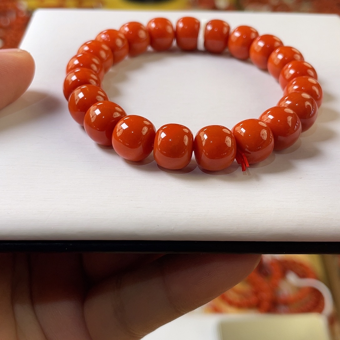 南红玛瑙未镶嵌手链10mm+