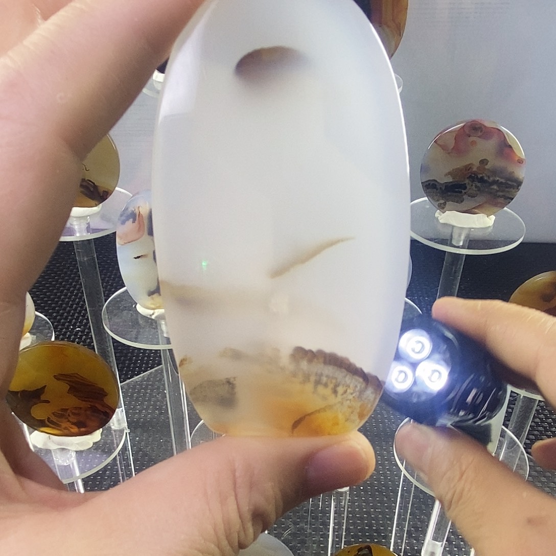 合成碳硅石非金属时尚图纹画面石饰品