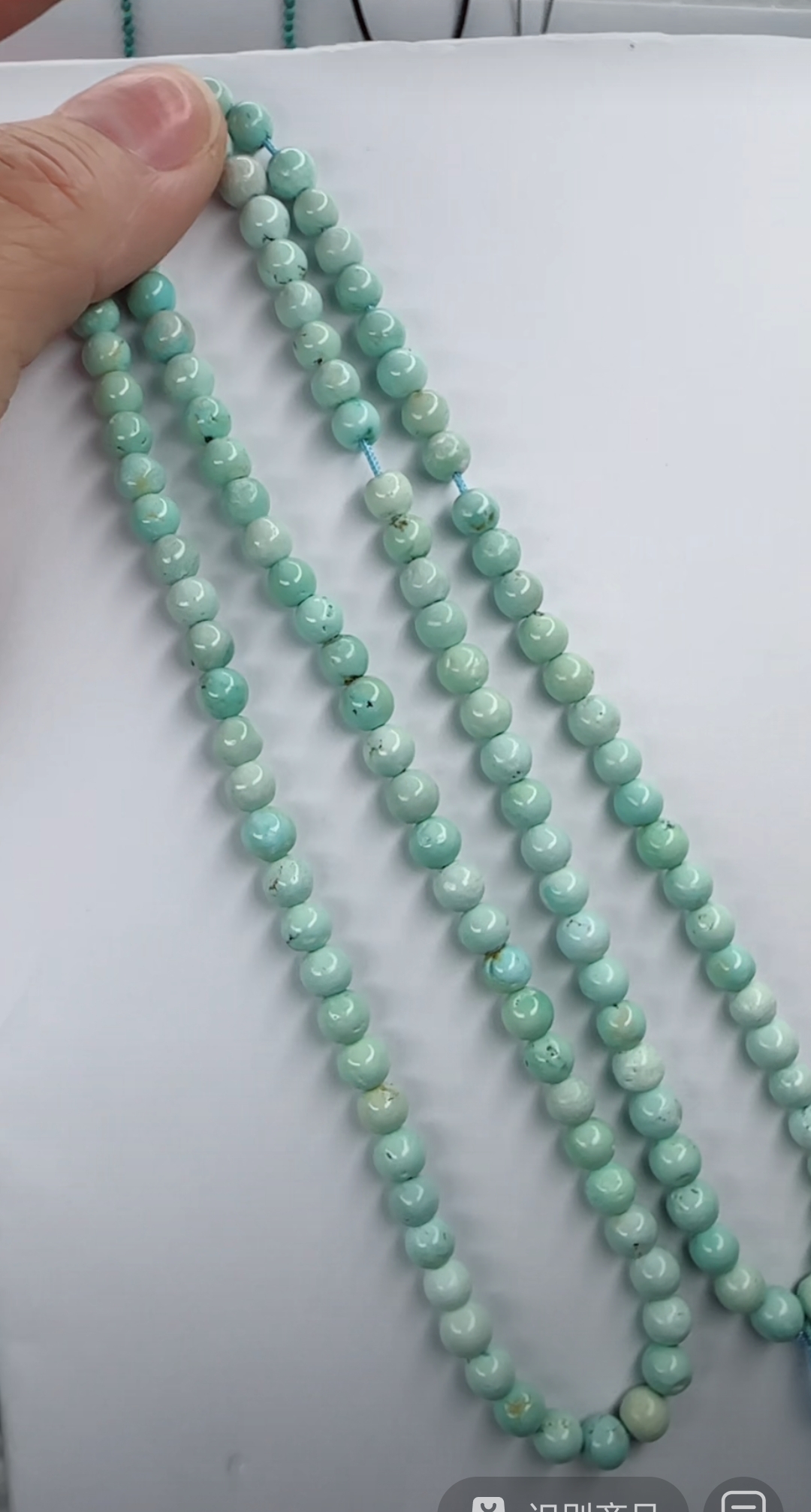 天然原矿绿松石米珠链