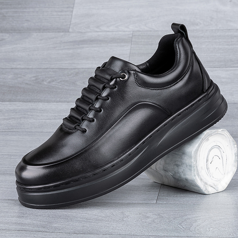 真皮休闲鞋头层牛皮打孔透气轻便耐磨防滑缝线橡胶发泡底商务鞋