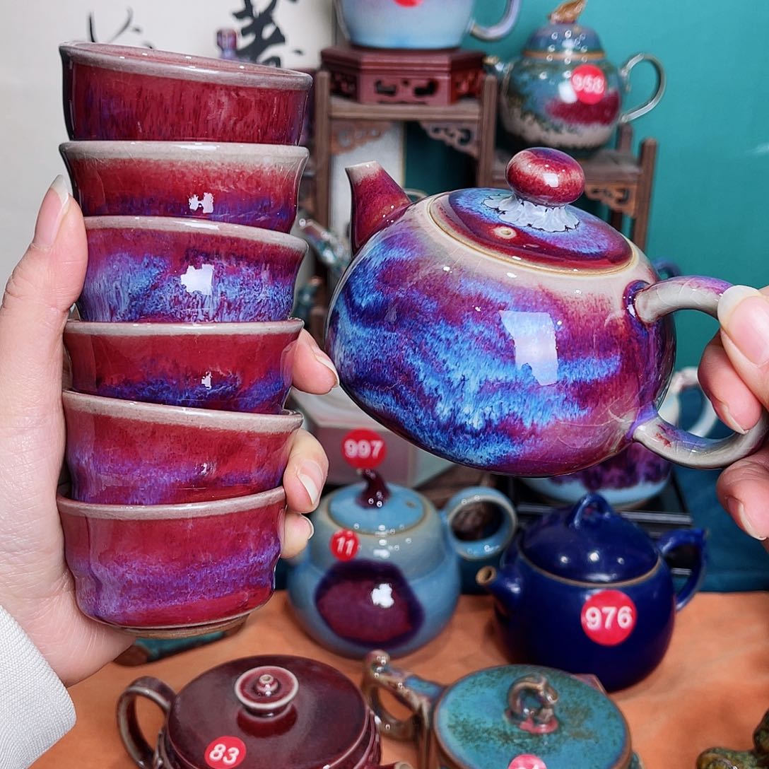壶橙*?钧瓷艺术作品壶