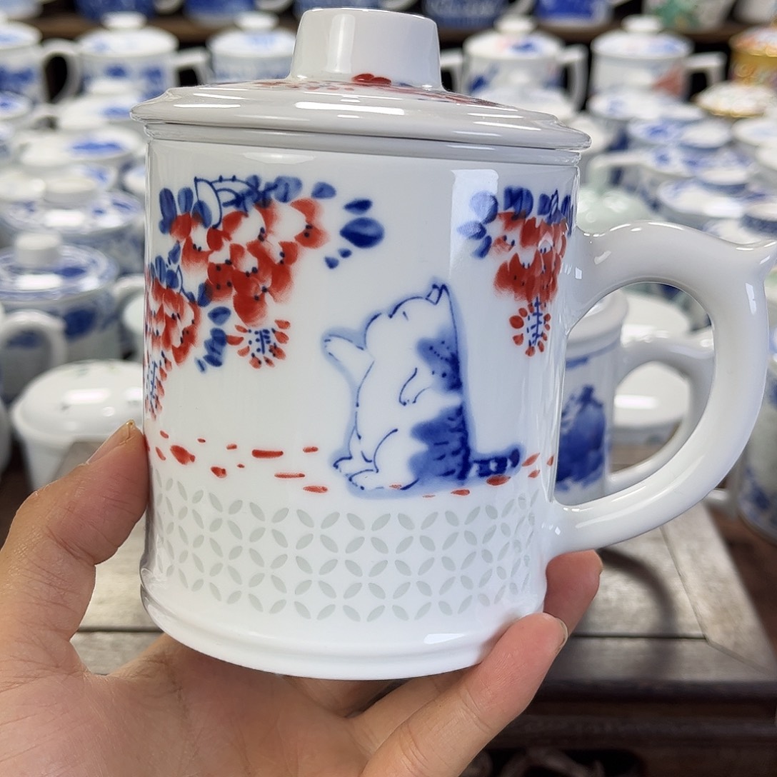 陶瓷摆件景德镇陶瓷办公杯