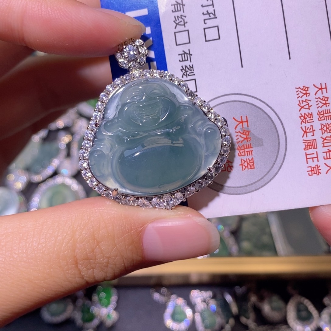 翡翠未镶嵌颈饰天然
